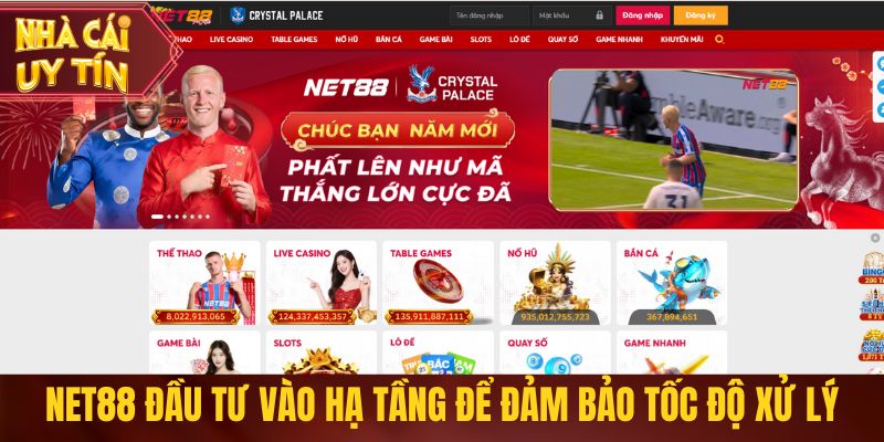 Top Nhà Cái Nhiều Chứng Chỉ Nhất Được Quan Tâm Nhất Năm 2026 Net88 đầu tư vào hạ tầng để đảm bảo tốc độ xử lý